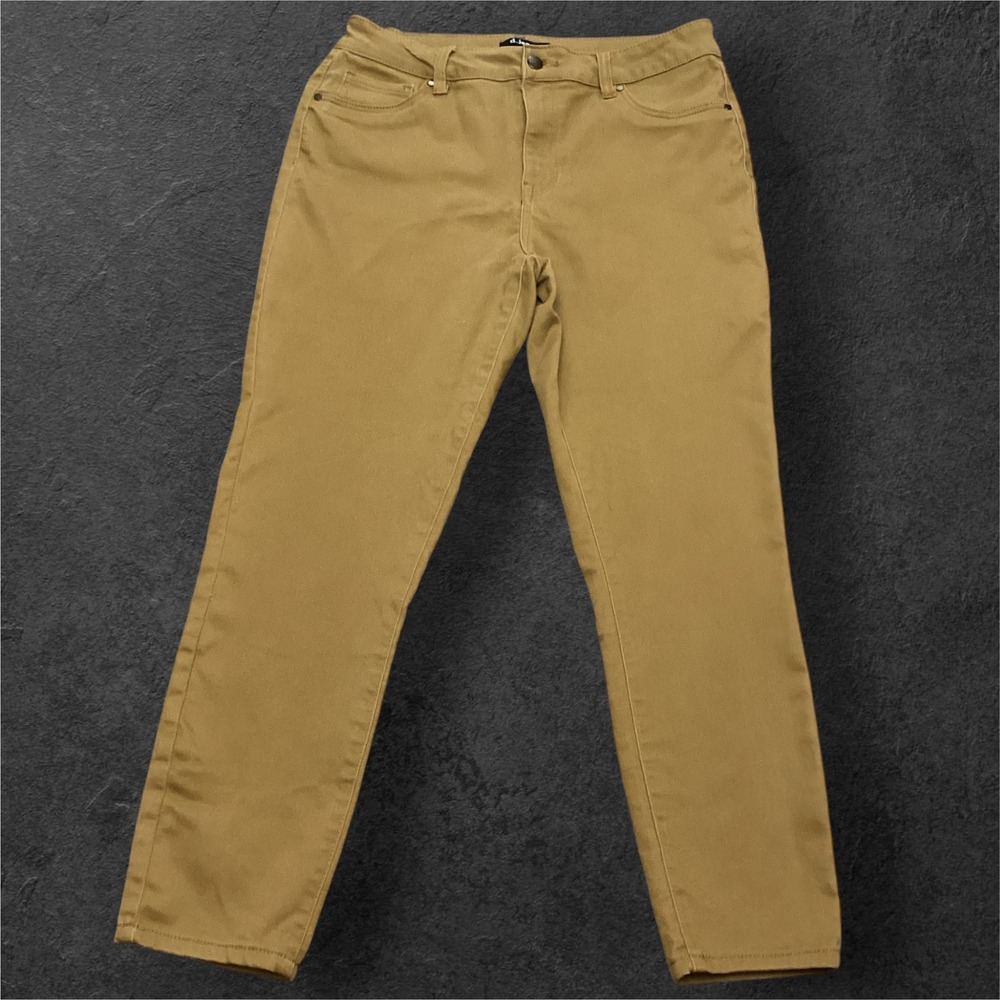 d.jeans Womens Camel Tan Skinny Leg Stretch Pants Size 12 Repreve Cotton Blend